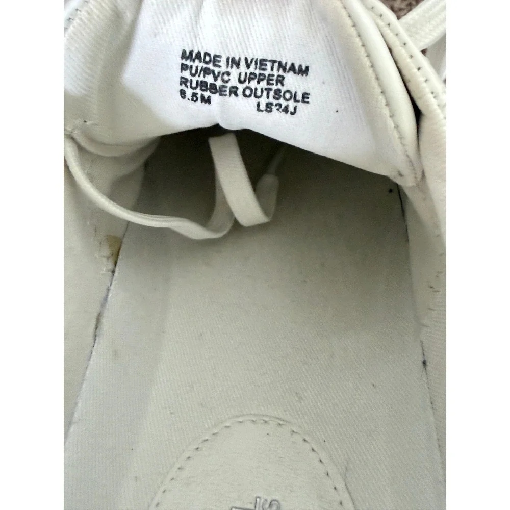 Michael Kors Poppy White Platform Sneakers Blue Silver Logo Stripe LS24J Sz 8.5